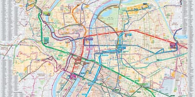 Лион автобусны маршрут, газрын зураг